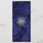 Zilveren glitter op Royal Blue Floral Menu (Achterkant)