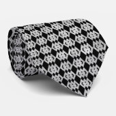 Zilveren Glitter Overlappende Diamant Patroon Stropdas (Opgerold)