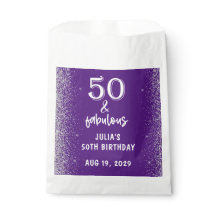 Zilveren Glitter Paarse 50ste Verjaardagsfeestje