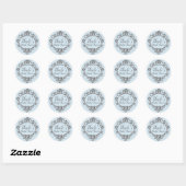 Zilveren Glitter Pailletten Verjaardagsfeest Favor Ronde Sticker (Vel)