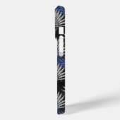 Zilveren Glitter Palmboom Blauwe Moderne Monogram Case-Mate iPhone Case (Achterkant / Links)