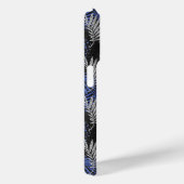 Zilveren Glitter Palmboom Blauwe Moderne Monogram Case-Mate iPhone Case (Achterkant / Rechts)