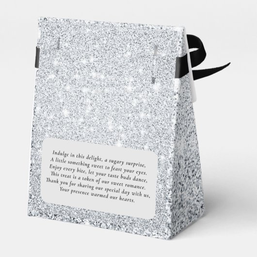 Zilveren Glitter Pas getrouwd Bruiloft Dank u Cade Bedankdoosjes (Achterkant)