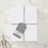 Zilveren Glitter Patroon Uitzicht Cadeaulabel (Met Touw)