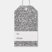 Zilveren Glitter Patroon Uitzicht Cadeaulabel (Achterkant)