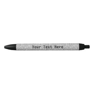 Zilveren glitter pen met gepersonaliseerde aangepa