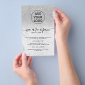 Zilveren glitter prijzen logo marmer We zijn open Flyer (Hand)