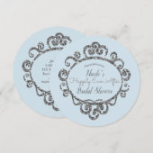 Zilveren Glitter Prinsessen Bruidsfeest Kaart (Voorkant / Achterkant)