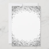 Zilveren Glitter Rand Witte Trouw Kaart (Achterkant)