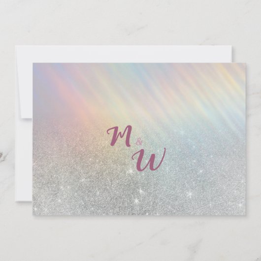 Zilveren glitter regenboog holografisch Bedankt Kaart (Achterkant)