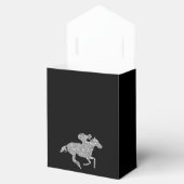 Zilveren Glitter Renpaard Zwart Witte Strepen Bedankdoosjes (Geopend)