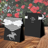 Zilveren Glitter Renpaard Zwart Witte Strepen Bedankdoosjes