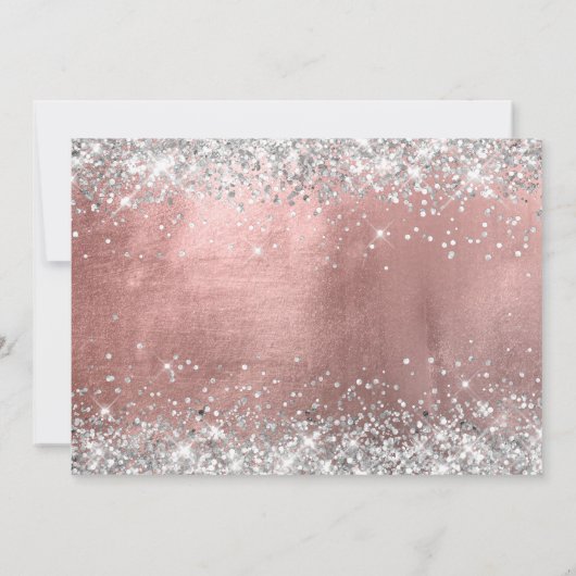 Zilveren Glitter Rose Goud Folie Bruidsmeisje Kaart (Achterkant)