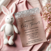 Zilveren Glitter Roze Gouden Folie Baby Shower