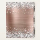 Zilveren Glitter Roze Gouden Folie Fancy Monogram Planner (Achterkant)
