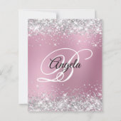 Zilveren Glitter Roze Vervaging 40e Verjaardagsuit (Achterkant)