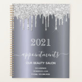 Zilveren glitter salon afspraken 2024 planner (Voorkant)