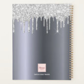 Zilveren glitter salon afspraken 2024 planner (Achterkant)