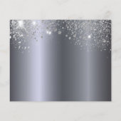 Zilveren glitter 'Save the Date' voor een Sweet 16 (Achterkant)