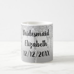 Zilveren Glitter-schijven aanpassen Gift Bridesmai Koffiemok
