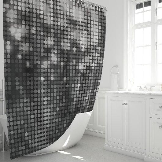 Zilveren Glitter Schitter Glam Douchegordijn