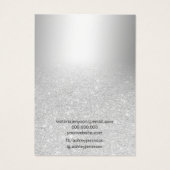 Zilveren glitter schittert chique oorbel display visitekaartje (Achterkant)