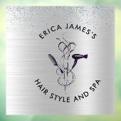 Zilveren Glitter Schoonheidssalon Raamsticker (Vel 3)