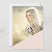 Zilveren glitter script blush quinceanera foto kaart (Achterkant)