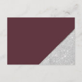 Zilveren glitter script bordeaux wensen goed informatiekaartje (Achterkant)
