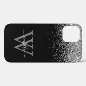 Zilveren Glitter Script Naam Case-Mate iPhone Case (Achterkant (horizontaal))