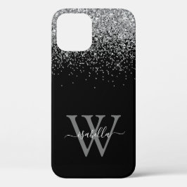 Zilveren Glitter Script Naam Case-Mate iPhone Case