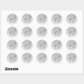 Zilveren Glitter Script Sweet 16 Verjaardag Ronde Sticker (Vel)