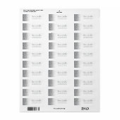 Zilveren Glitter Script Witte Trouw Retouradres Etiket (Full Sheet)