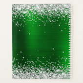 Zilveren Glitter Smaragdgroene Folie Fancy Monogra Planner (Achterkant)