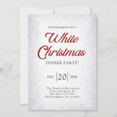 Zilveren Glitter Sneeuw Kerstmis Wit Kaart (Voorkant)