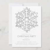 Zilveren Glitter Sneeuwvlok Kerstfeest Kaart (Voorkant)