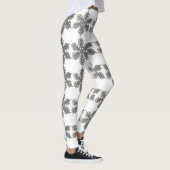 Zilveren Glitter Sneeuwvlok Witte Kerst Leggings (Rechts)