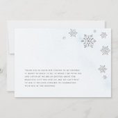 Zilveren Glitter Sneeuwvlokken Winter Bruidsfeest Bedankkaart (Achterkant)