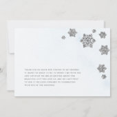 Zilveren Glitter Sneeuwvlokken Winter Bruidsmeisje Bedankkaart (Achterkant)