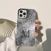 Zilveren Glitter Sparkle - Aangepaste Monogram Chi Case-Mate iPhone Case