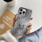 Zilveren Glitter Sparkle - Aangepaste Monogram Chi Case-Mate iPhone Case