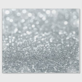 Zilveren Glitter Sparkle Bokeh Lights Glamour Chic Cadeaupapier (Vlak)