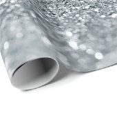 Zilveren Glitter Sparkle Bokeh Lights Glamour Chic Cadeaupapier (Rol Hoek)