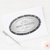 Zilveren Glitter Sparkle Product Verpakkingsetiket Ovale Sticker (Envelop)