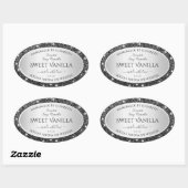 Zilveren Glitter Sparkle Product Verpakkingsetiket Ovale Sticker (Vel)