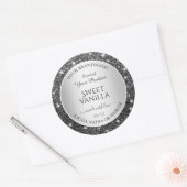 Zilveren Glitter Sparkle Product Verpakkingsetiket Ronde Sticker (Envelop)