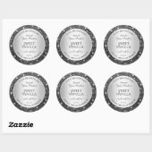 Zilveren Glitter Sparkle Product Verpakkingsetiket Ronde Sticker (Vel)