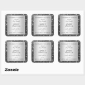 Zilveren Glitter Sparkle Product Verpakkingsetiket Vierkante Sticker (Vel)