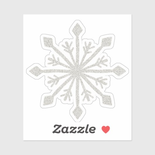Zilveren Glitter Sparkle Sneeuwvlok Sticker (Vel)