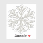 Zilveren Glitter Sparkle Sneeuwvlok-vormige Knipse Sticker (Vel)